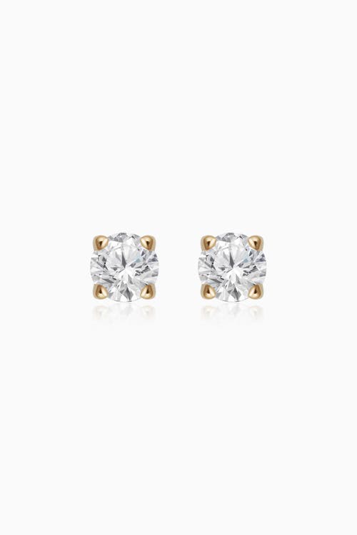 Oradina Women's 14k Yellow Gold Shine Bright Diamond Small Studs In Yellow Gold