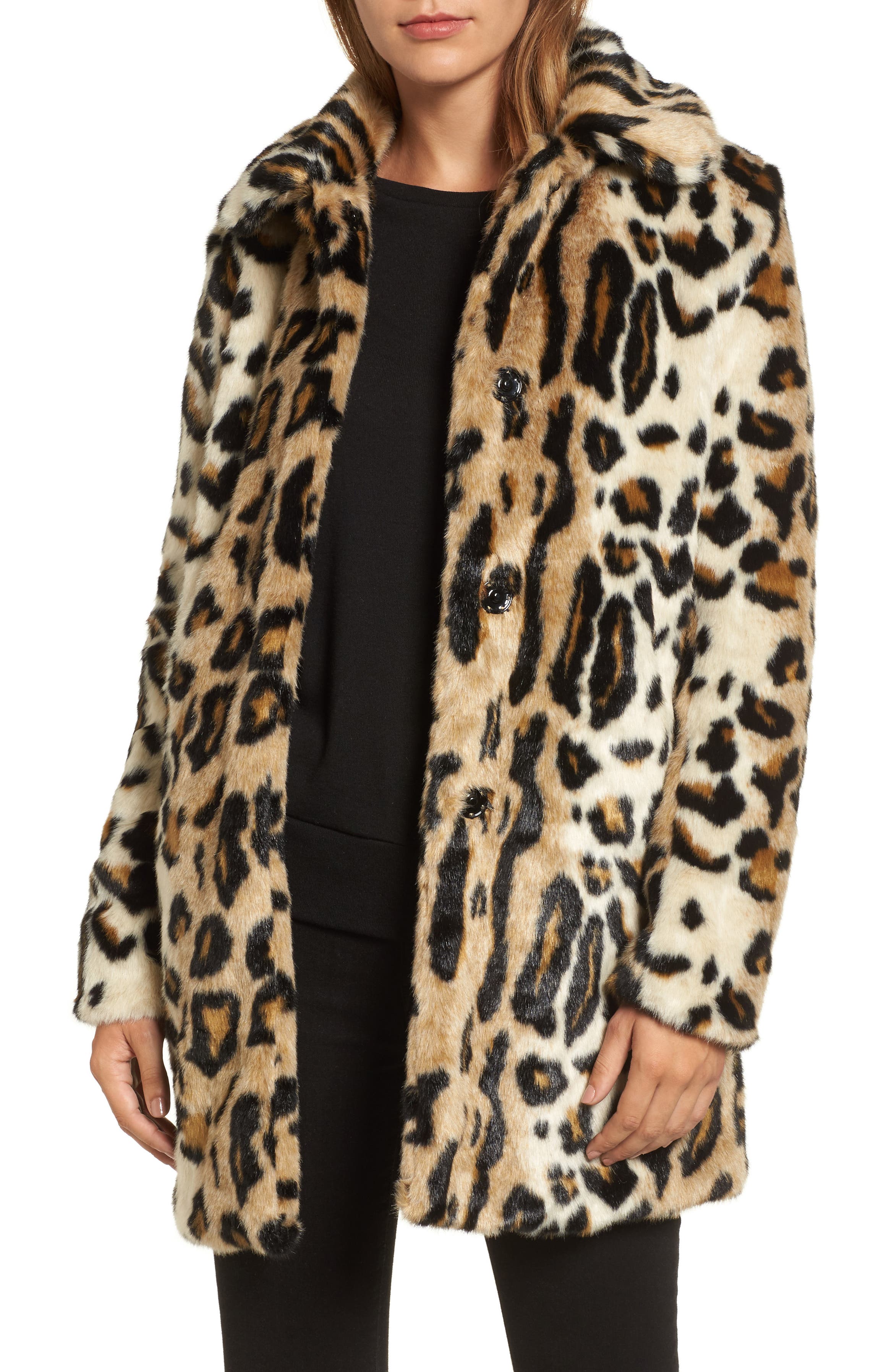 Kensie Leopard Spot Reversible Faux Fur Coat | Nordstrom