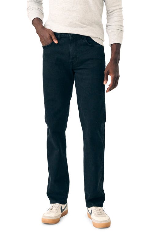 Slim Straight Leg Organic Cotton Jeans in Black Smoke Wash