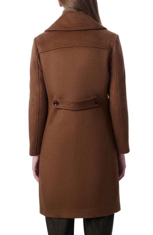 Shop Bernardo Double Breasted Long Coat In Cigar