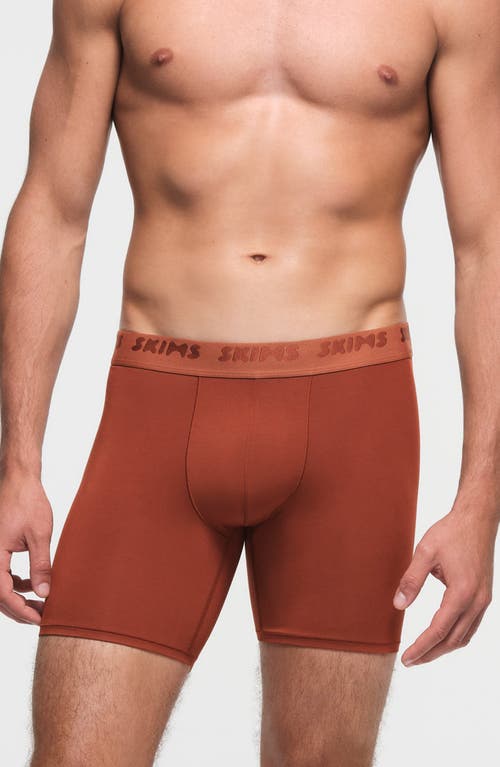 Skims 5-inch Stretch Modal Boxer Briefs In Rust