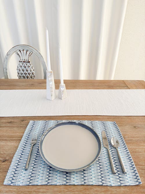 Anaya Summer Twist Indoor Outdoor Placemat In Blue