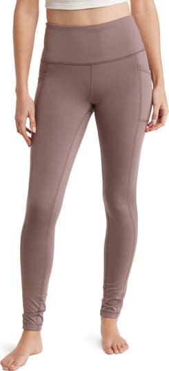 90 Degree By Reflex High Waist Fleece Lined Leggings with Side Pocket - Yoga  Pants - Stone Grey Space Dye - Medium in Dubai - UAE