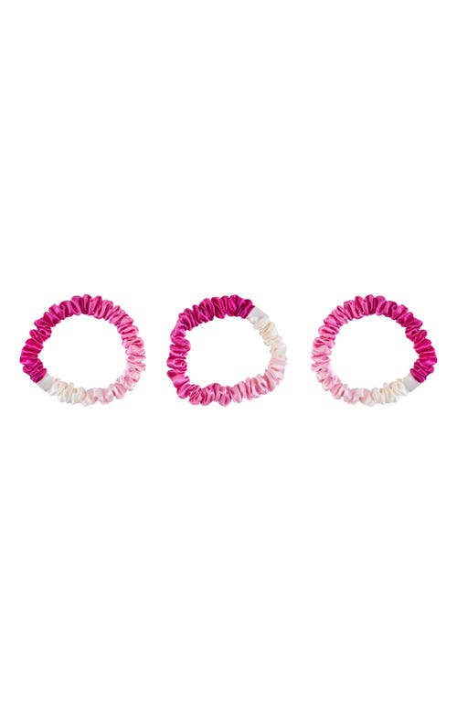 3-Pack Skinny Silk Scrunchies in Pink Ombre