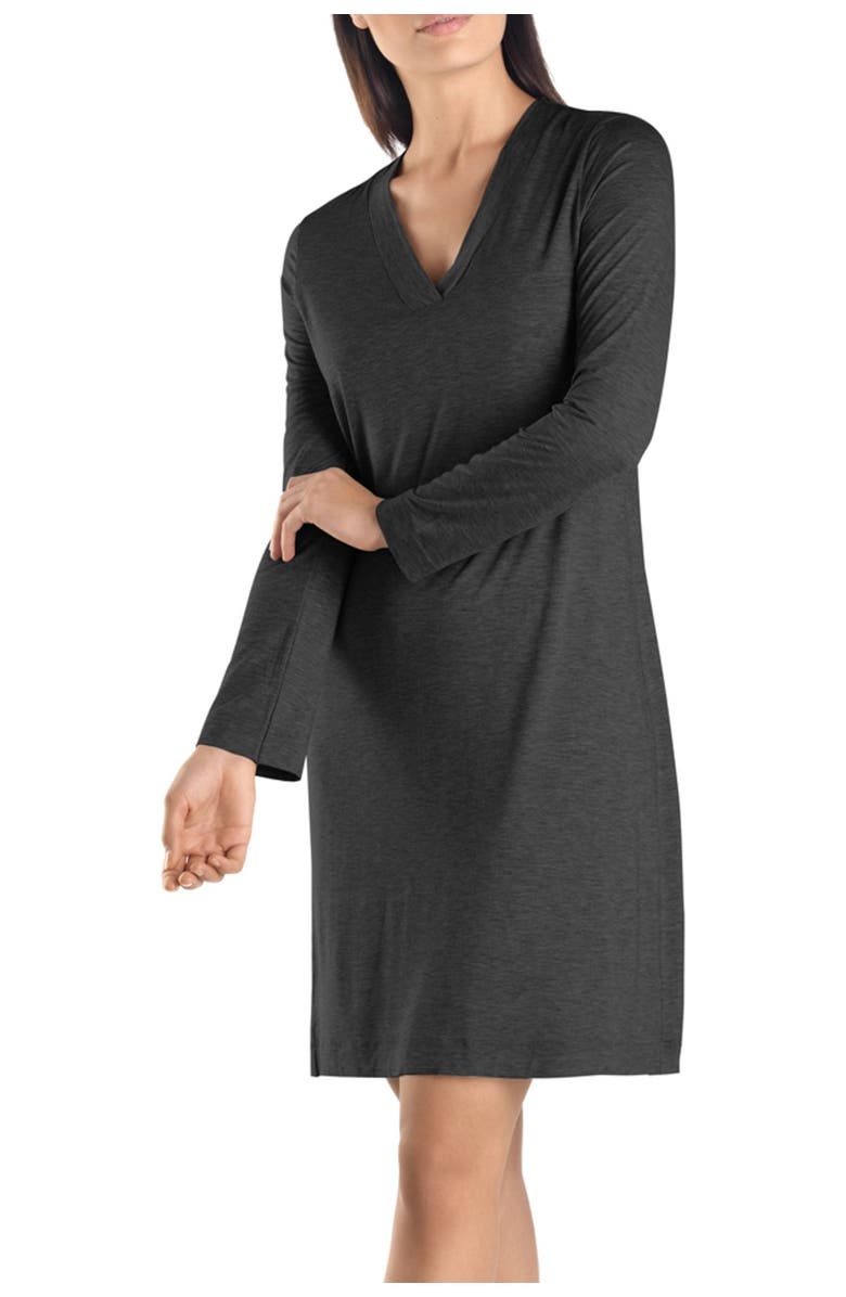 Hanro Long Sleeve Knit Nightgown, Main, color, 
