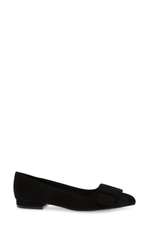 Shop Anne Klein Kalea Pointy Toe Flat In Black Suede