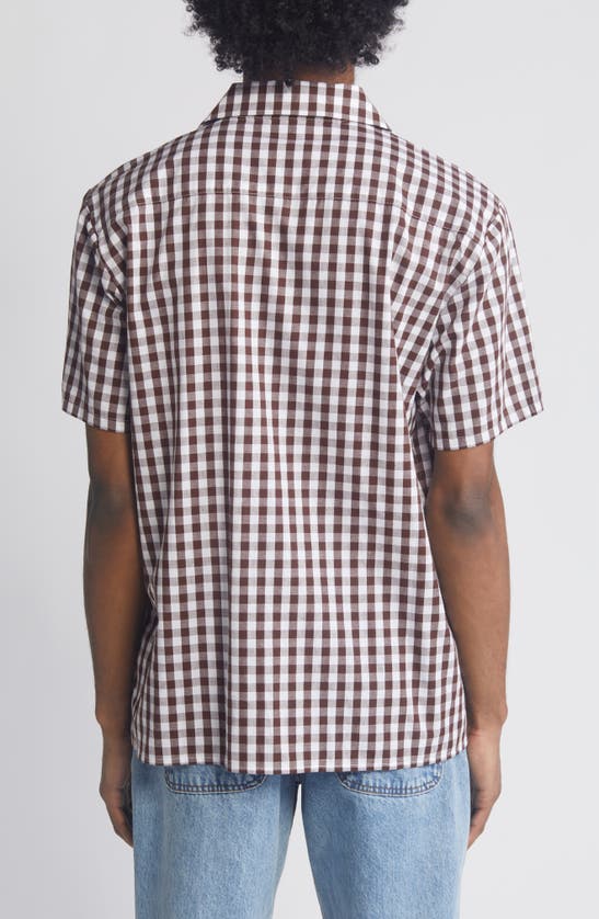 Shop Carrots By Anwar Carrots Badge Gingham Camp Shirt In Brown