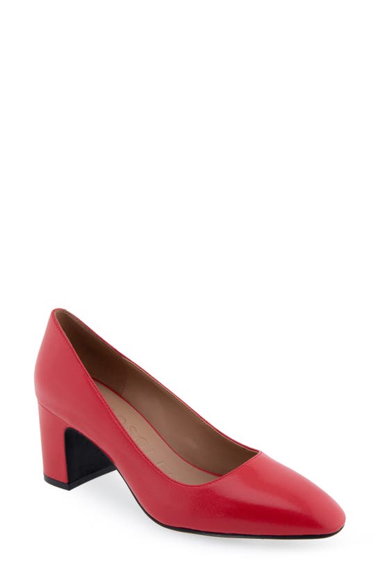 Shop Aerosoles Minetta Almond Toe Pump In Racing Red Leather