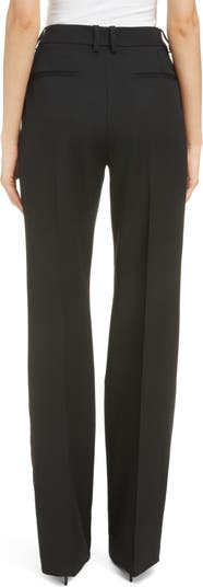 Saint Laurent Straight Leg Virgin Wool Tuxedo Pants