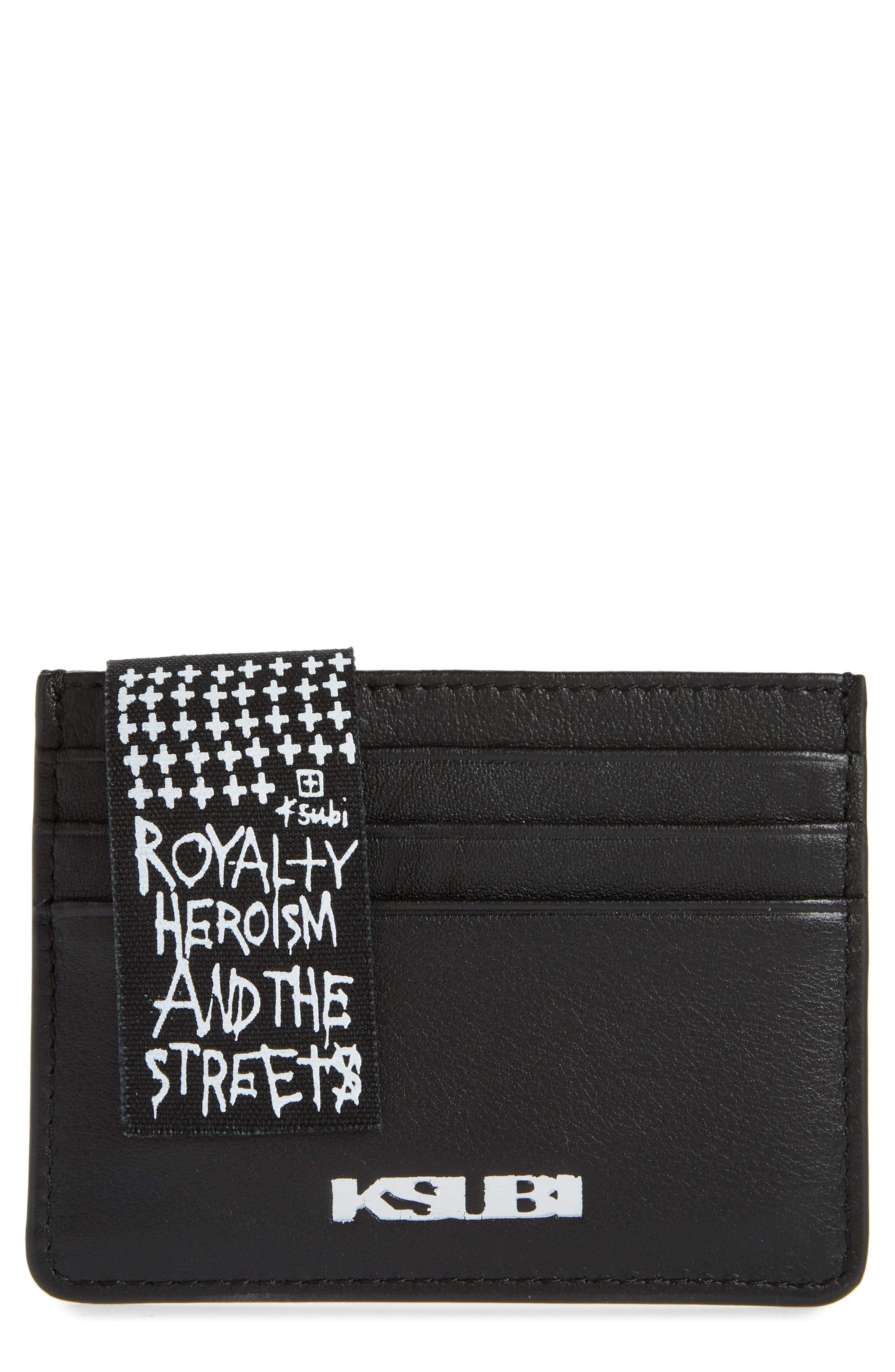 Ksubi Kredit CC Leather Card Case in Black at Nordstrom