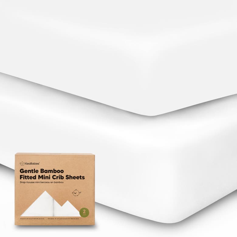 Keababies Isla Fitted Mini Crib Sheets In Soft White