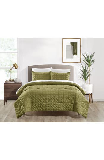 Chic Jessa Washed Garment Dyed 5-piece Comforter Set In Green