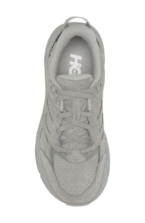 Shop Hoka Gender Inclusive Clifton L Suede Sneaker In Limestone/limestone