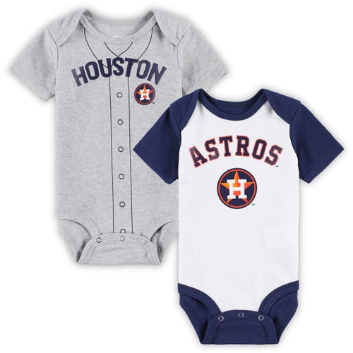 Outerstuff Newborn & Infant White/Heather Gray Houston Astros Little Slugger Two-Pack Bodysuit Set
