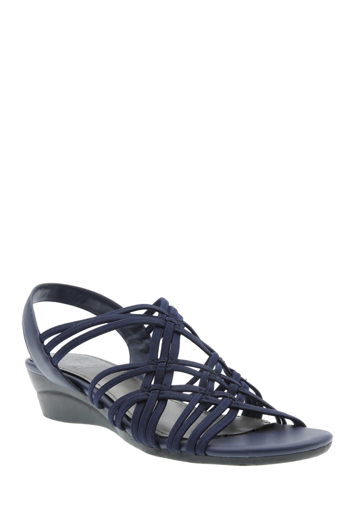 Impo Rainelle Stretch Wedge Sandal In Navy Wide