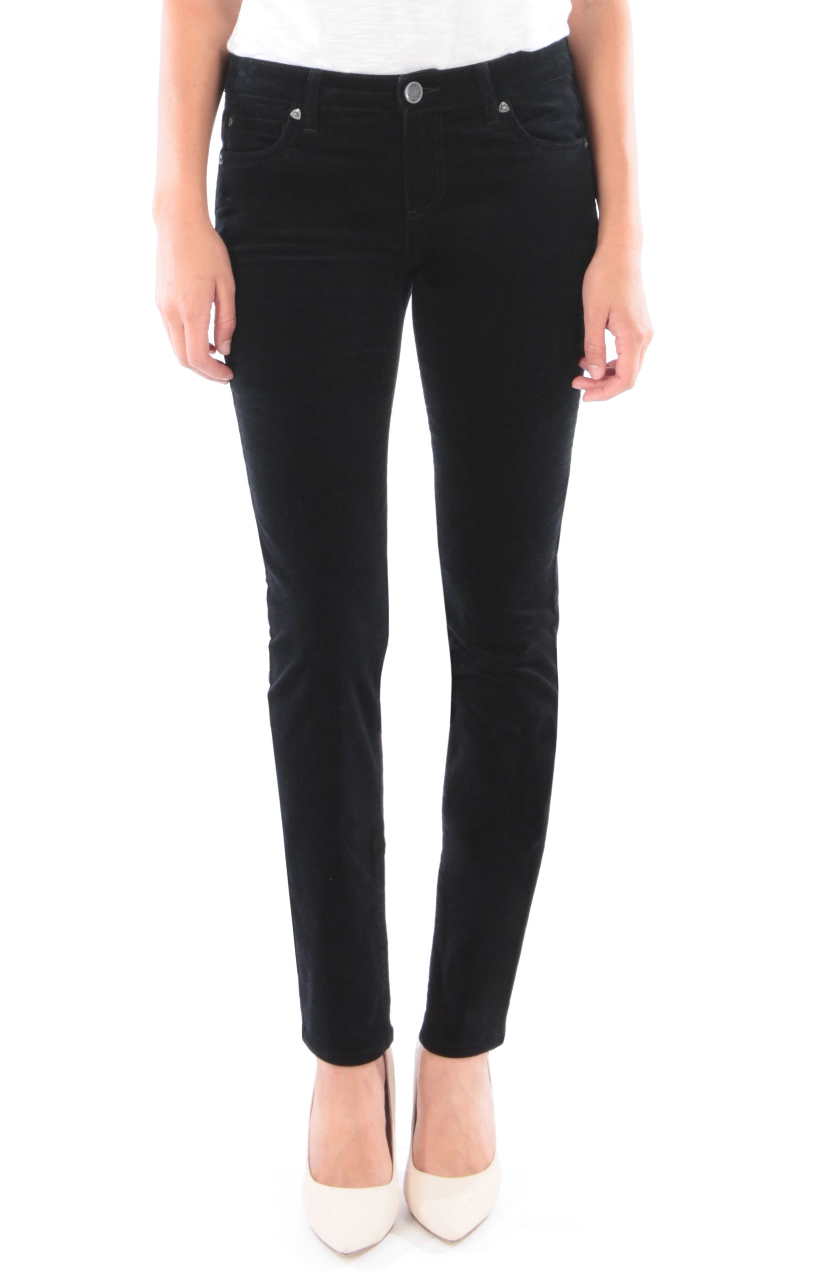 black stretch corduroy pants