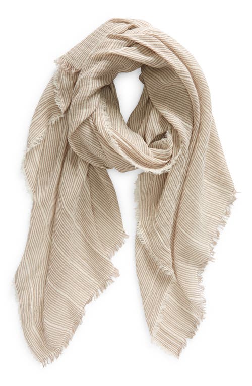 Vince Micro Stripe Cotton Scarf In Bell/desert Wind