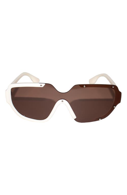 Fifth & Ninth Jolie 71mm Oversize Polarized Square Sunglasses in Black/Brown