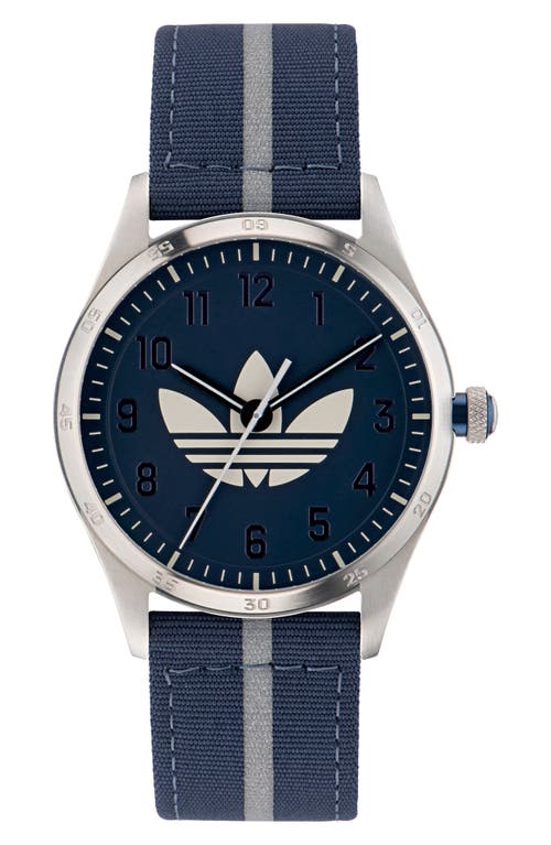 adidas Code Four Nylon Strap Watch, 42mm in Blue at Nordstrom, Size 42 Mm
