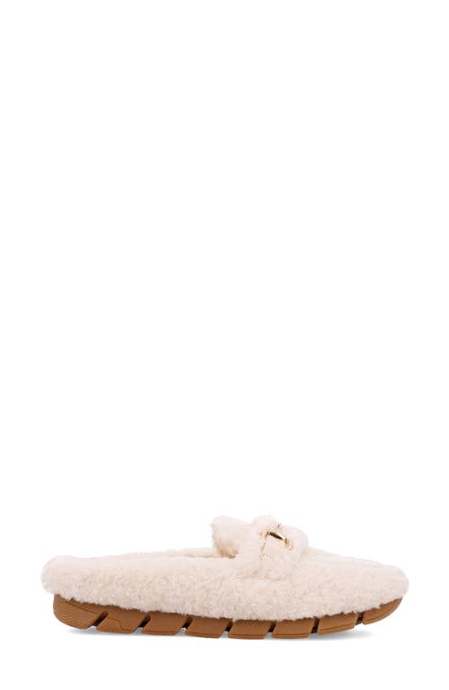 Mia Cocoa Faux Shearling Slipper In Off White