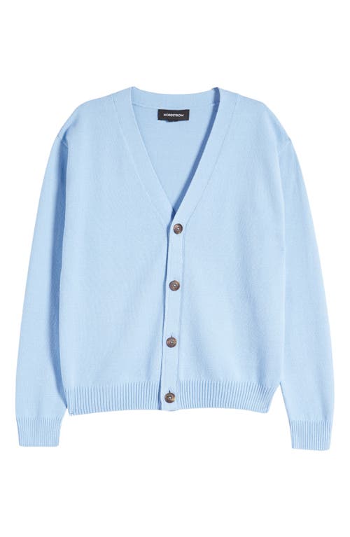 Nordstrom Kids' Cotton Blend Cardigan Blue Frozen at Nordstrom,