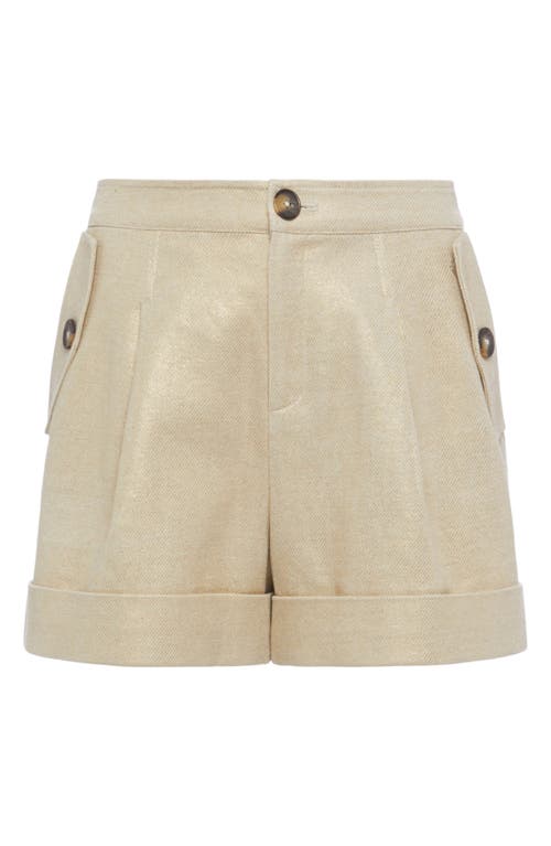 Shop L Agence L'agence Safari High Waist Shorts In Pebble/gold