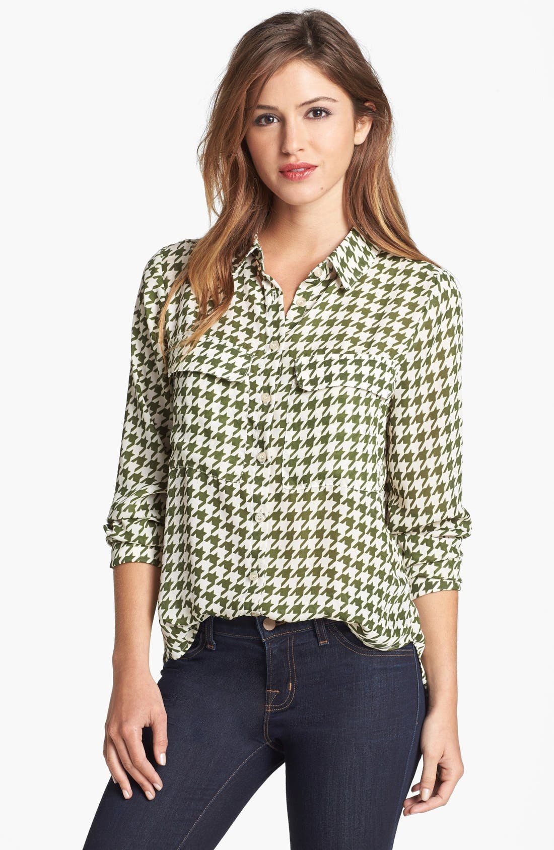 KUT from the Kloth Houndstooth Blouse Nordstrom