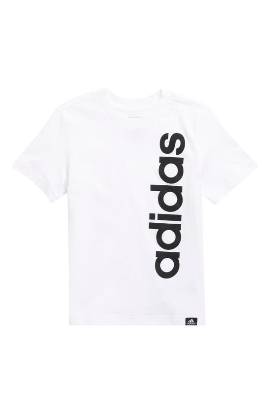 Shop Adidas Originals Adidas Kids' Linear Logo Cotton Graphic T-shirt In White