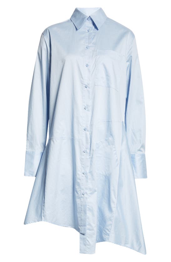 Shop Jw Anderson Asymmetric Peplum Button-up Shirt In Pale Blue