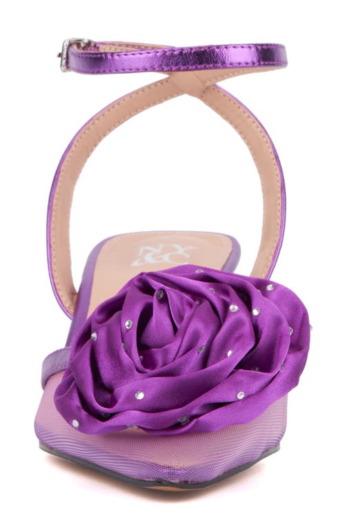 New York And Company Violetta Flower Pump In Purple