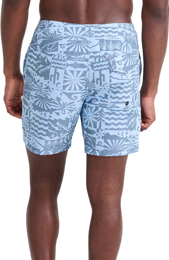 Shop Saxx Betawave 2n1 7-inch Board Shorts In West Coast- Chambray