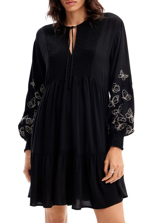 Desigual Short Butterfly Tunic Dress Black at Nordstrom,