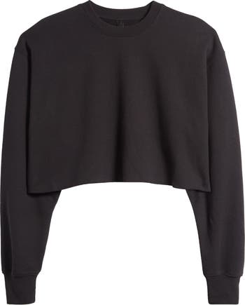 SKIMS Fleece Crop Sweatshirt | Nordstrom