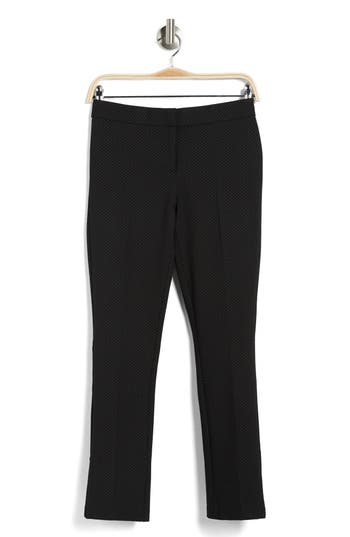 Atelier Luxe Ponte Ankle Crop Bootcut Pants In Black/grey