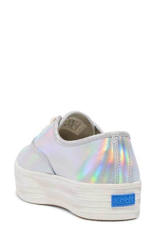 Keds ® Point Platform Sneaker In Silver Leather