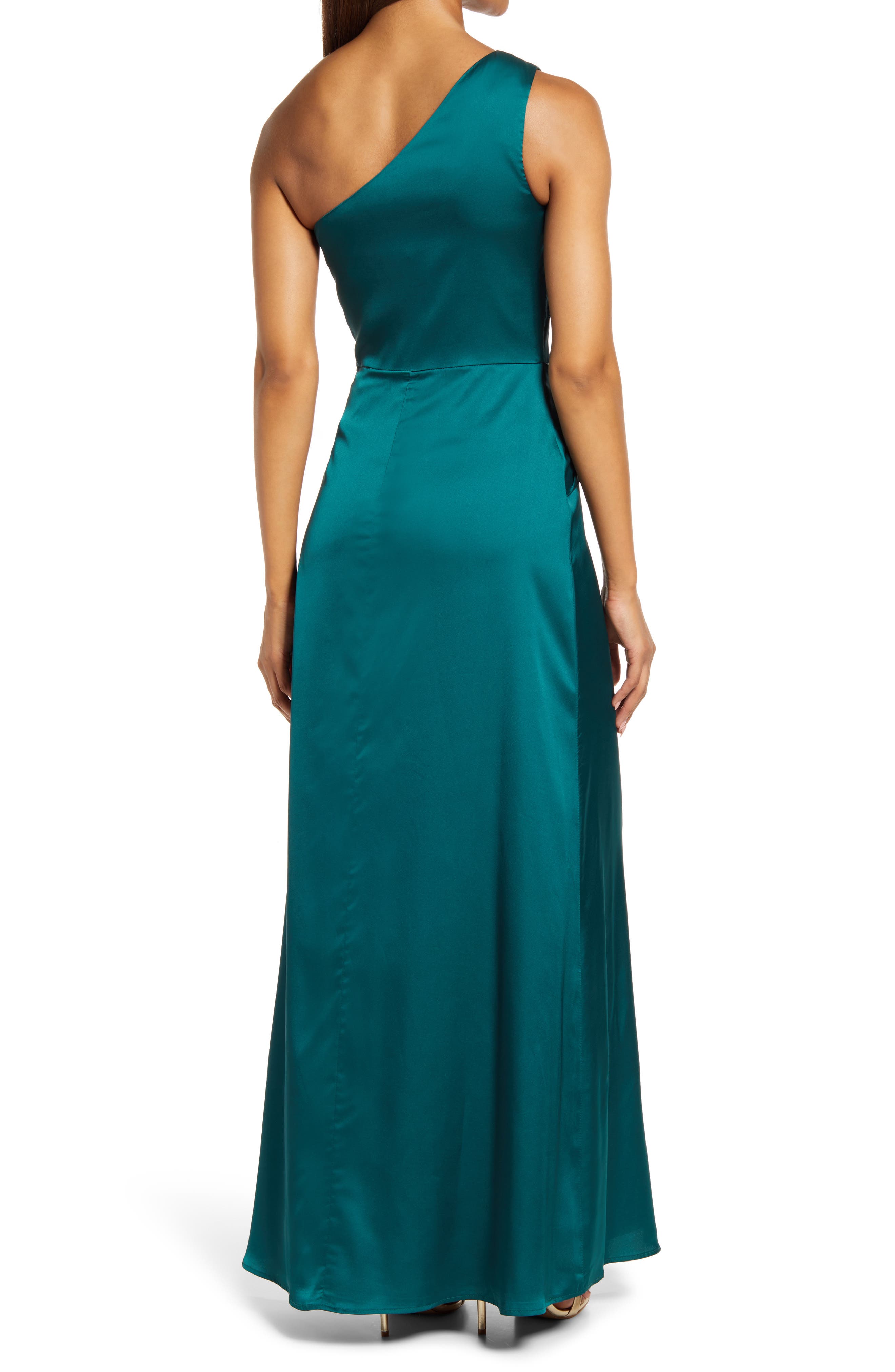 Chi Chi London One-Shoulder Satin Dress 
