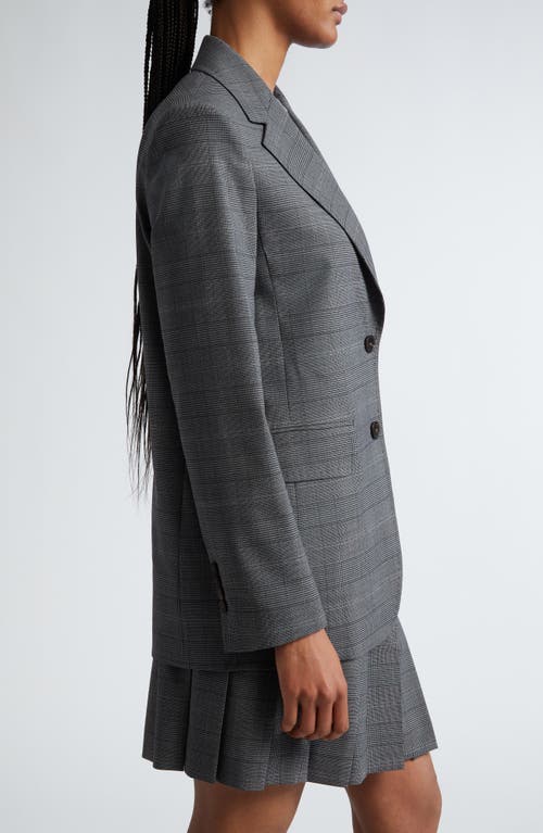 Shop Max Mara Studio David Glen Plaid Wool Blend Blazer In Medium Grey