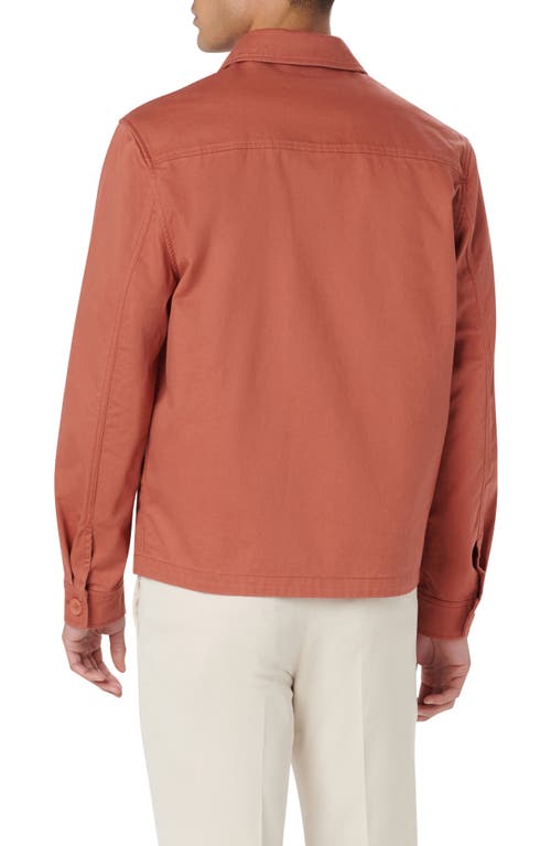 Shop Bugatchi Button-up Twill Jacket In Sienna