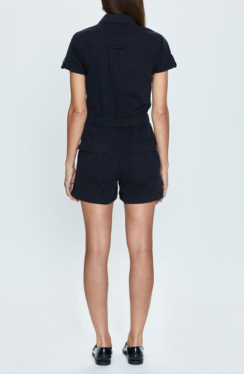 Shop Pistola Campbell Denim Romper In Noir