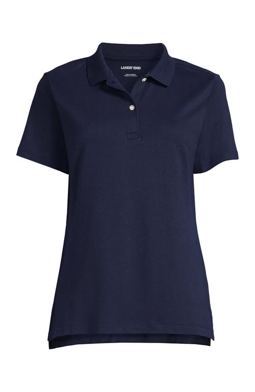 Lands' End School Uniform Short Sleeve Feminine Fit Interlock Polo Shirt In Classic Navy