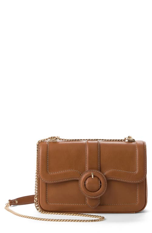 Rosalie Leather Convertible Crossbody Bag in Tan