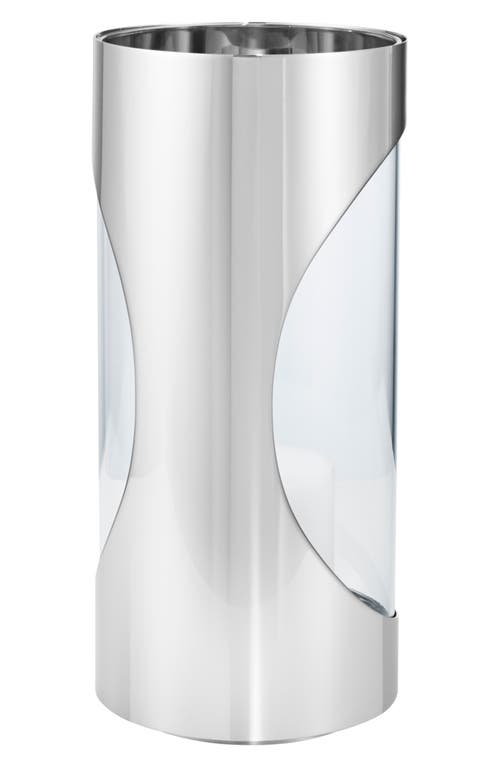 Georg Jensen Chrome Contours Medium Hurricane Candle Holder In No Color