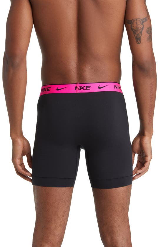 Shop Nike Dri-fit Essential Assorted 3-pack Stretch Cotton Boxer Briefs In Multi Color Black