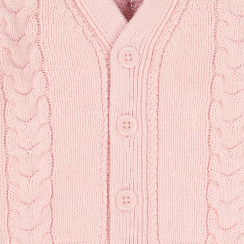 Hope & Henry Baby Cable Knit Cardigan Sweater, Infant In Light Pink