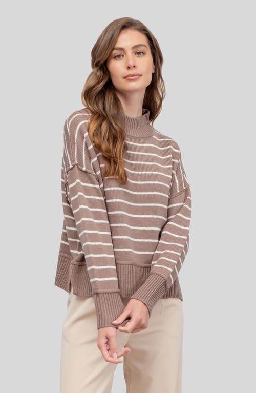 BLU PEPPER BLU PEPPER STRIPE MOCK NECK SWEATER 