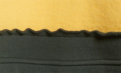 K.ngsley Gender Inclusive Riis Deco Long Sleeve Rugby Shirt In Dark Olive/ocre