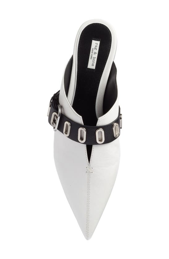 Rag & Bone Victory Leather Buckle Mules In Bright White