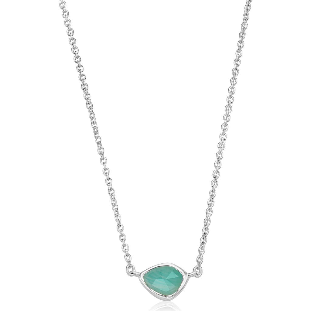 Monica Vinader Siren Sterling Silver And Amazonite Neckalce In Silver/amazonite