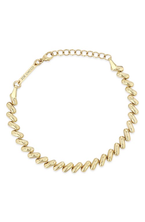 Shop Zoë Chicco San Marco Chain Bracelet In 14k Yellow Gold