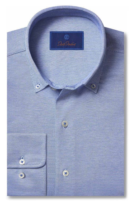 David Donahue Regular Fit Solid Cotton Button-Down Shirt in Blue